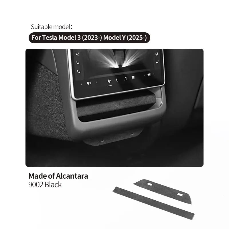 Top Suede For Tesla Model Y Juniper / Model 3 Highland Rear Air Vent Outlet Trim Sticker Anti Scratch Car Interior Accessories