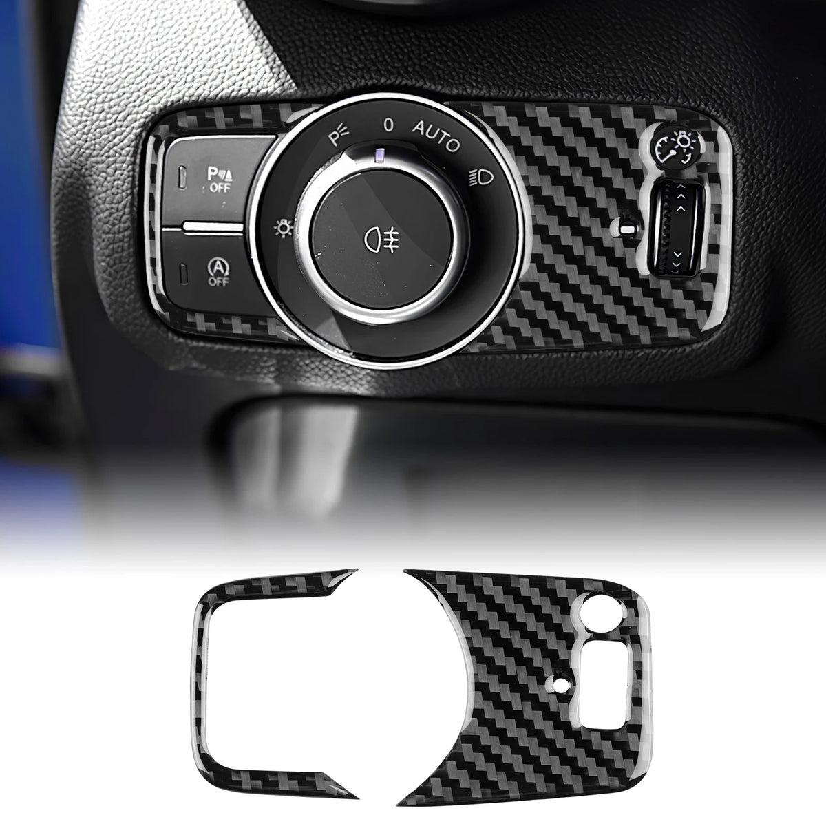 Carbon FIber Car Headlight Switch Button Panel Sticker For A