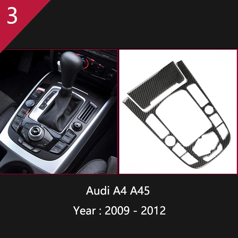 For Audi A4 S4 RS4 B8 8K A5 S5 RS5 8T 8F Car Carbon Fiber Window Door Panel Strips Cover Protective Trim Sticker Accessories