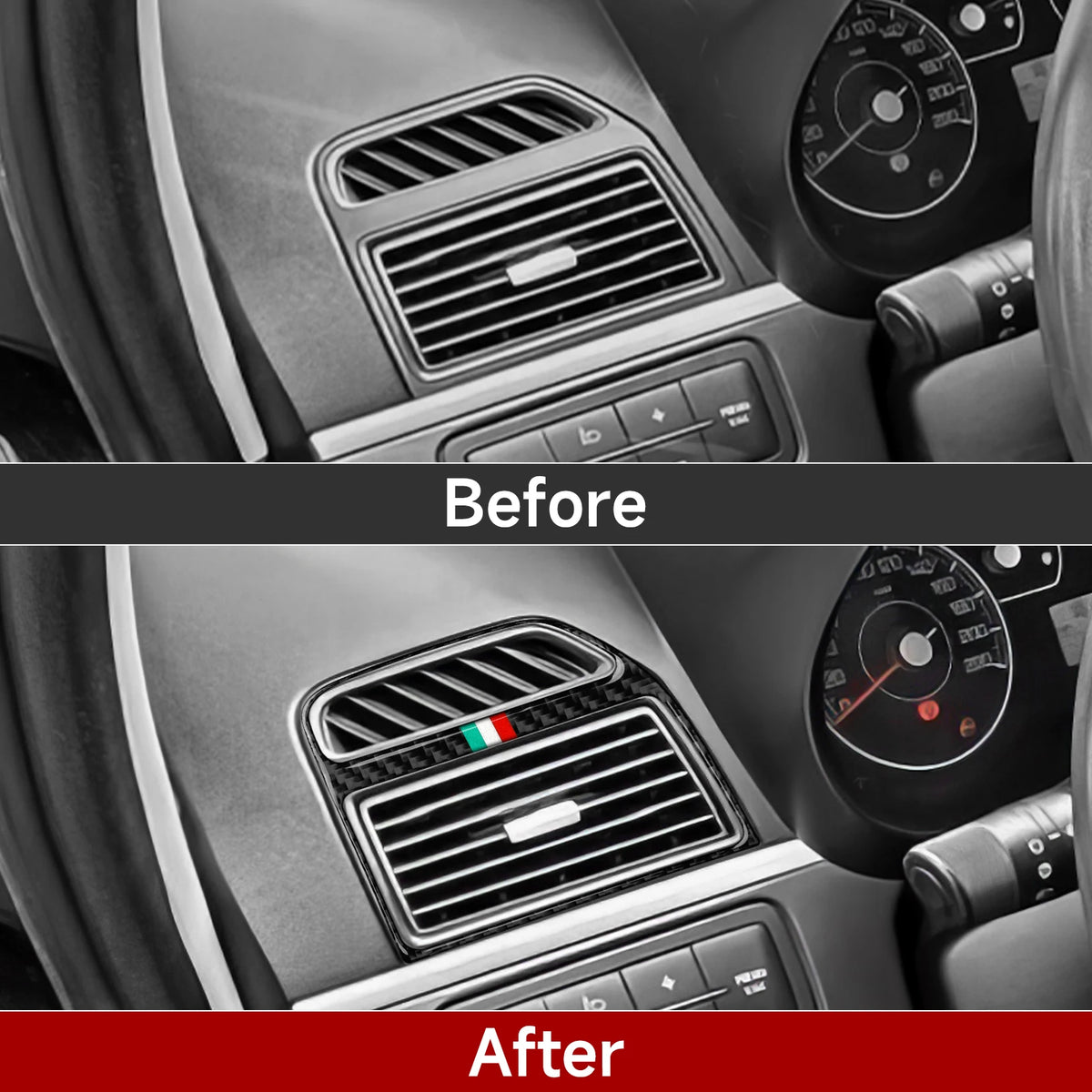 Car Side Air Outlet Panel.Carbon Fiber Trim Sticker.For Fiat