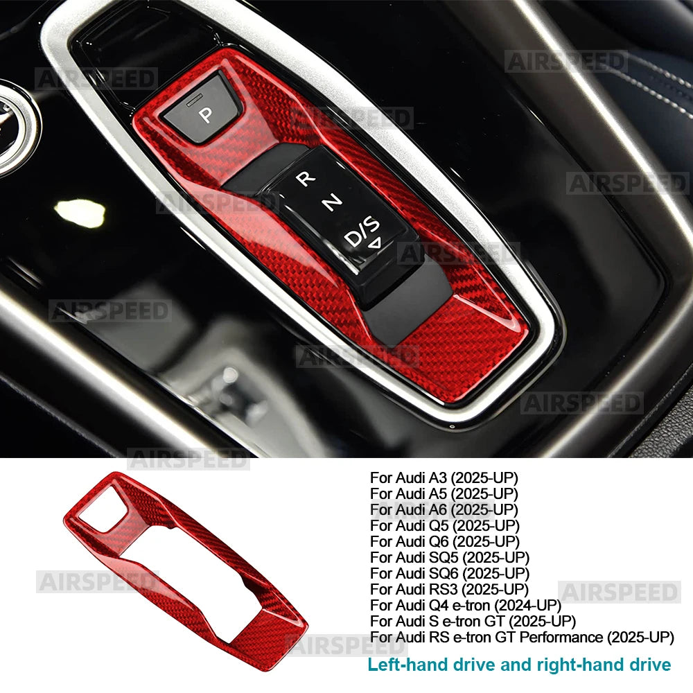 Real Dry Carbon Fiber For Audi A3/A5/A6/Q5/Q6/SQ5/SQ6/RS3 S e-tron GT/RS e-tron GT 2025-UP Q4 e-tron 2024-UP Car Gear Shift Trim