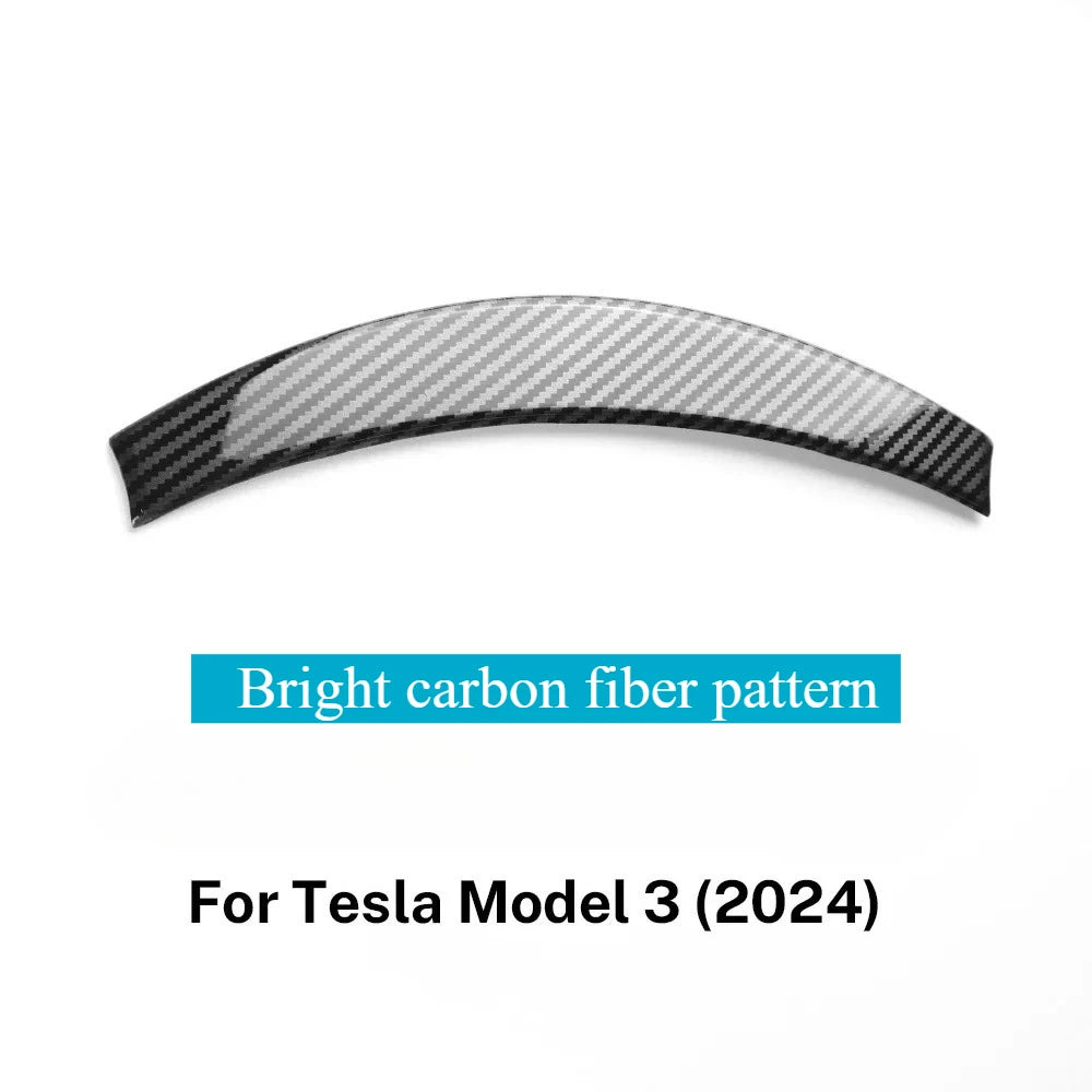 For Tesla Model 3 Highland Model Y Juniper (2024-2026) Car Steering Wheel Trim Strip Cover Panel Carbon Fiber ABS Stickers