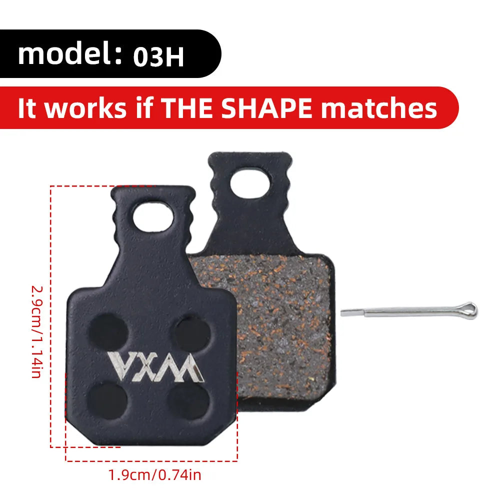 VXM Bicycle Hydraulic Disc Brake Pads MTB Bike Semi-Metal Road Cycling Wear Resistant Quiet Durable Brake Pad Part Accessories