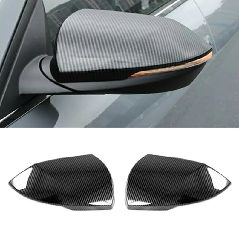 For Hyundai Elantra 2021-2023 Car Rearview Side Mirror Cover Wing Cap Exterior Sticker Door Rear View Case Trim Carbon Fiber