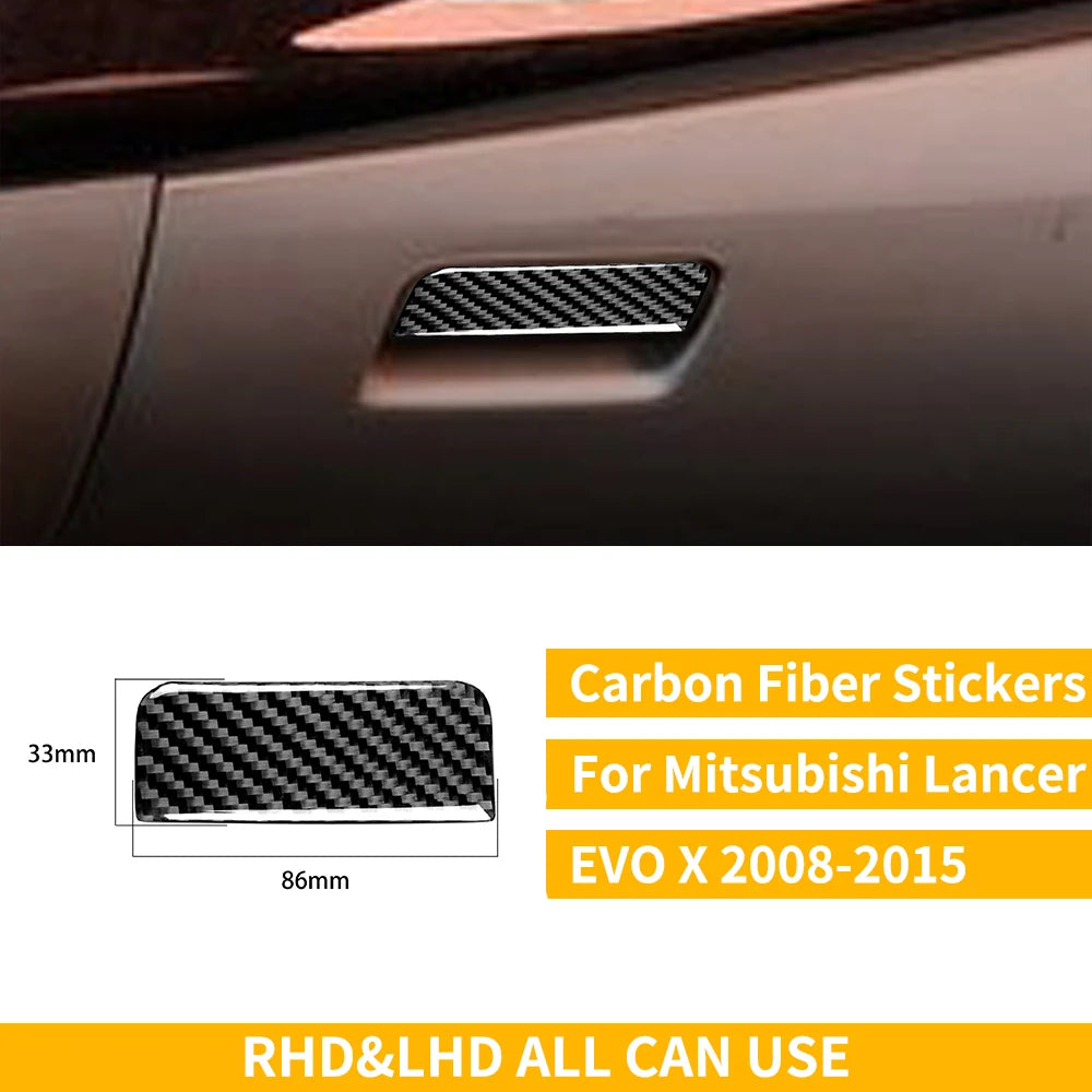 For Mitsubishi Lancer EVO X MR 2008-2015 Carbon Interior Trim Sticker Set Speedometer Window Lifting Storage Car Accessories