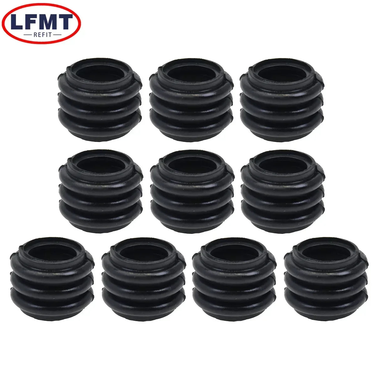 10 sets Motorcycle Scooter Brake Upper Lower Pump Caliper Shock Absorber Sleeve Dust Cover Rubber Disc Waterproof Cap Universal