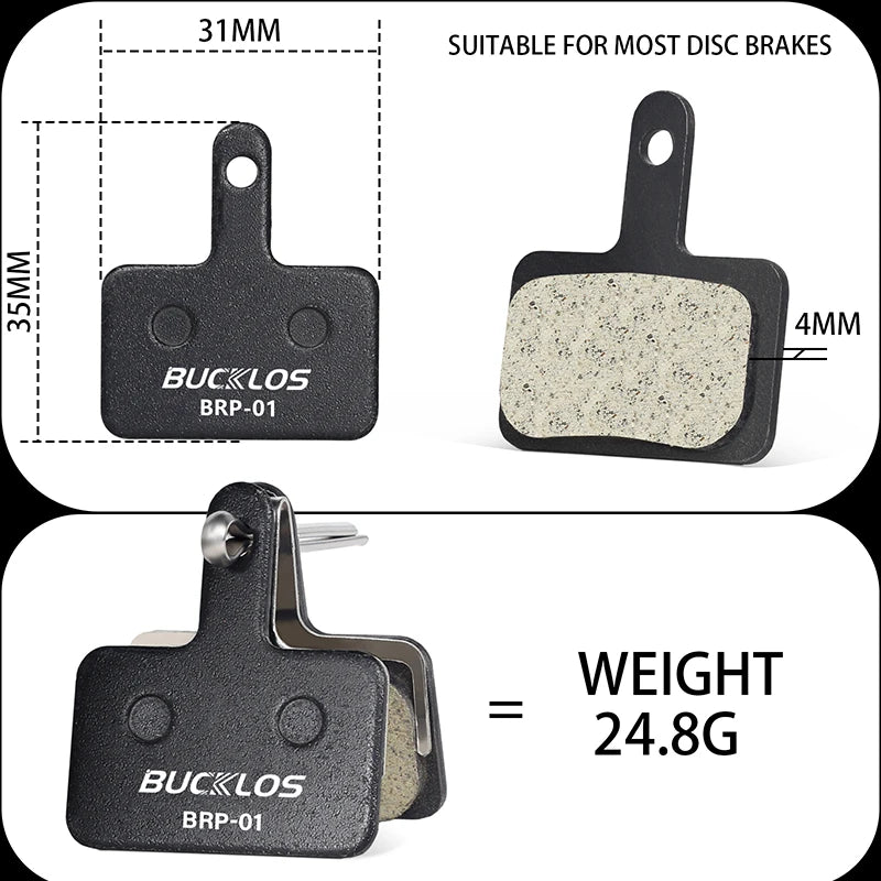 25 Pair BUCKLOS Brake Pads Bicycle Disc Brake Pad Resin/Meta