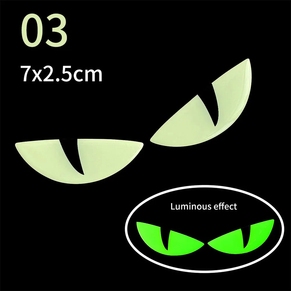3D Luminous Motorcycle Reflective Fender Devil s Sticker Cute Eyes Scooter Windshield Decal Improves Night Visibility Safety