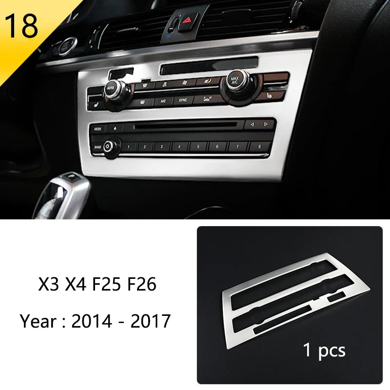 Accessories for BMW X3 X4 F25 F26 Car Inner Gearshift Air Conditioning CD Panel Door Armrest Cover Trim Decorative Car Stickers