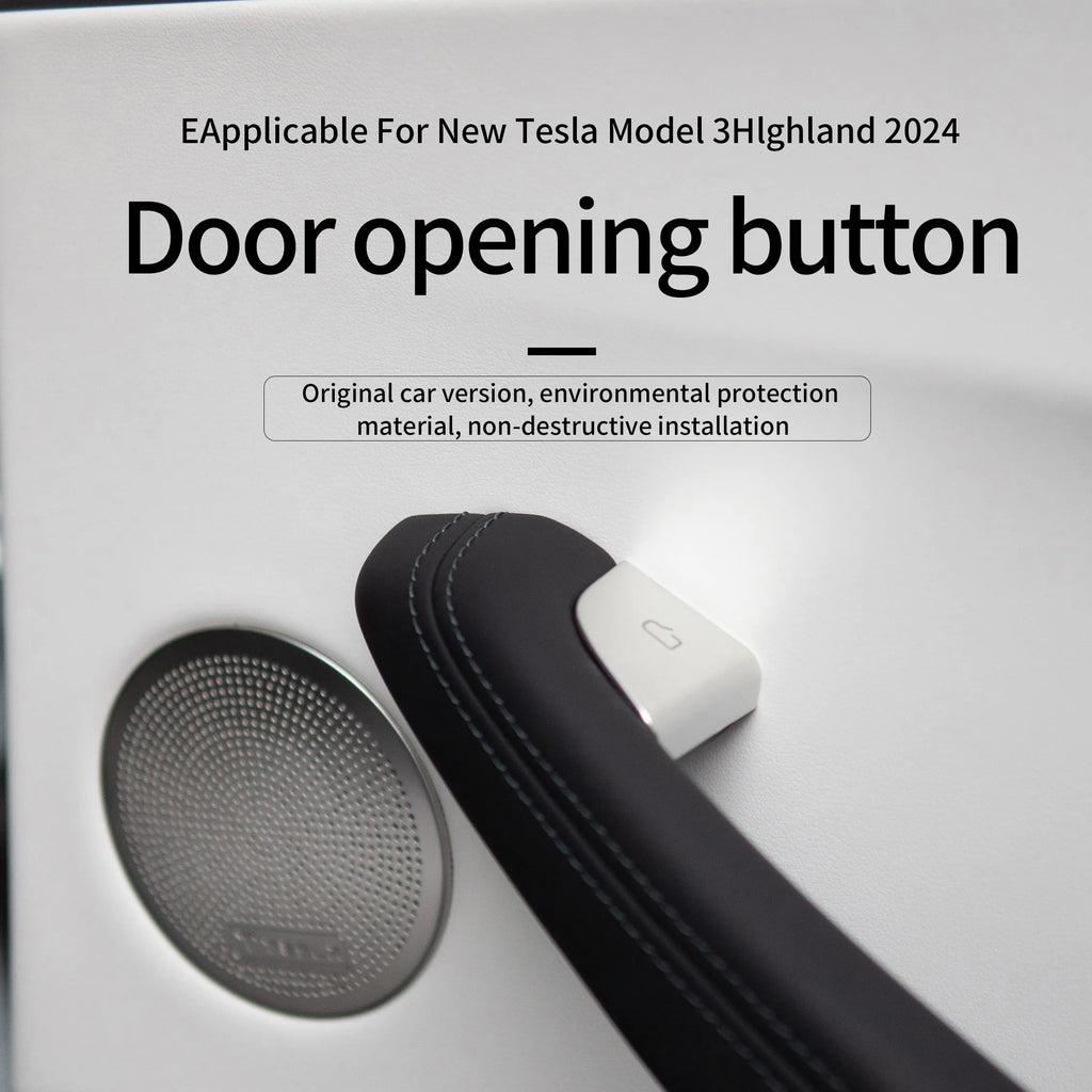 Heenvn 4PCS Car Open Door Button Stickers For Tesla Model 3 