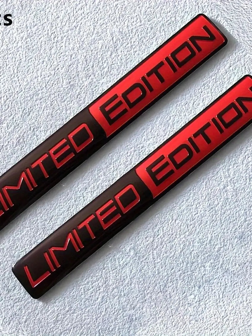 2PCS Limited Edition Emblem 3D Metal Badges Decal Sticker Auto Racing Sport Emblem for Rear Trunk Side Fender Car Motorcycle Sti