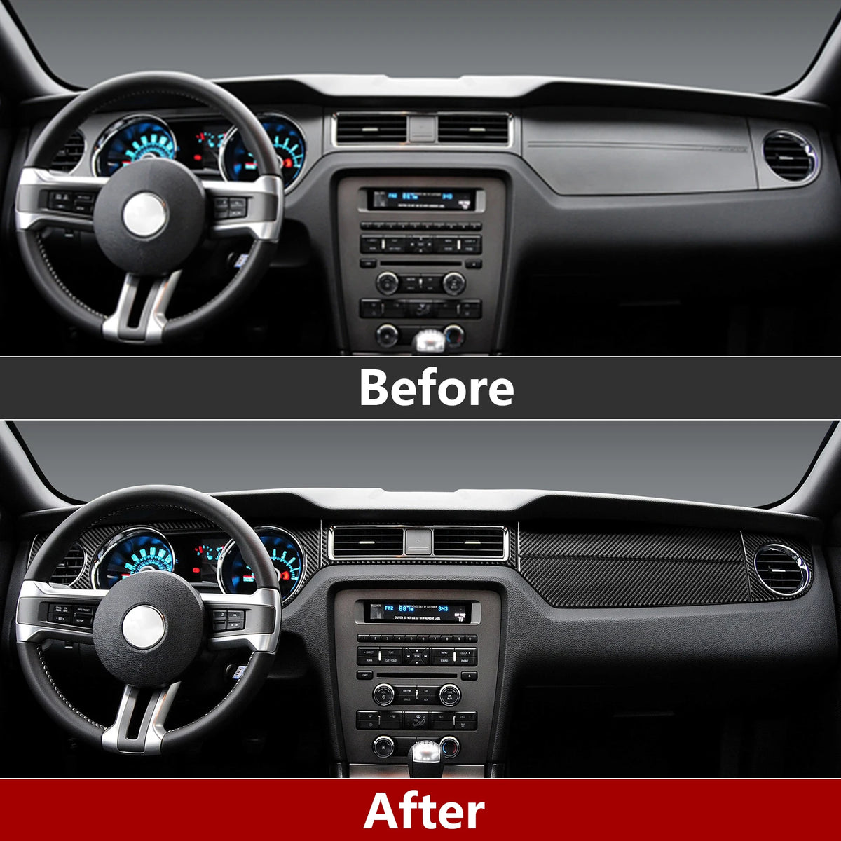 For Ford Mustang GT Shelby (2010-2014) Carbon Fiber Interior