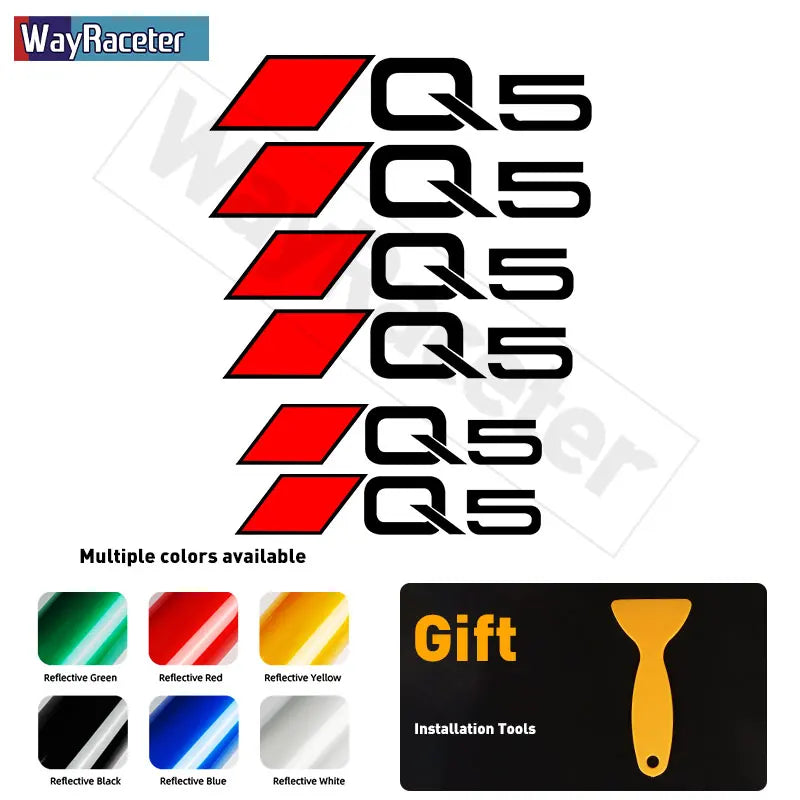 6 Pcs Top Vinyl Decal High Temperature Car Brake Caliper Stickers For Audi A3 S3 A4 S4 A5 S5 A6 S6 A7 S7 A8 Q2 Q3 Q5 Q7 Q8 TT