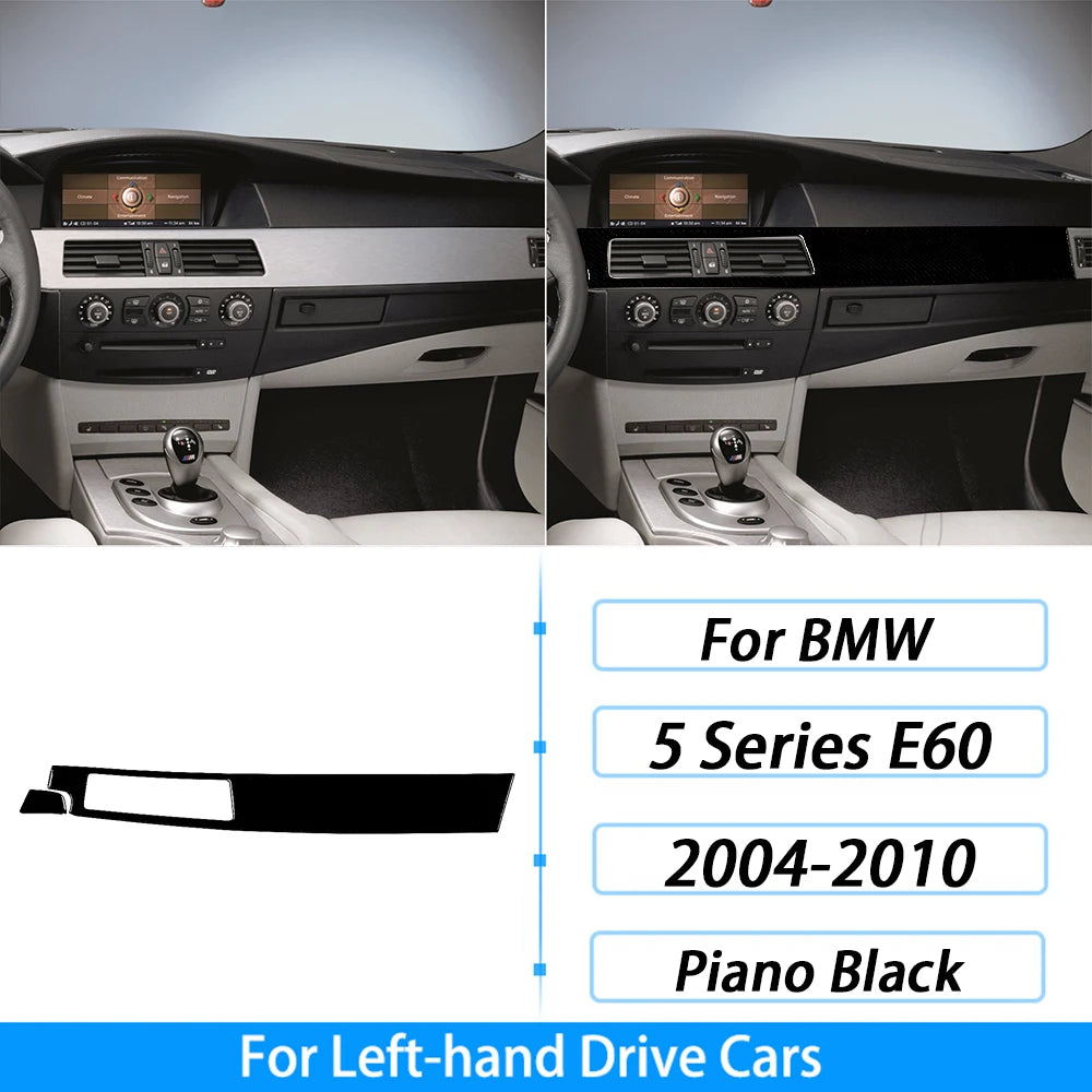 For BMW 5 Series E60 2004-2007 Piano Black Gear Shift Steering Wheel Air Outlet Panel Set Trim Car Interior Accessories Sticker