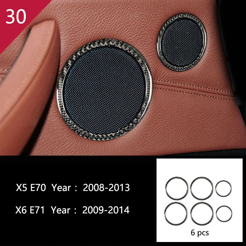 For BMW X5 X6 E70 E71 Accessories Car Interior Air Conditioning CD Console Panel Cover Decoration Trim Carbon Fiber Car Styling