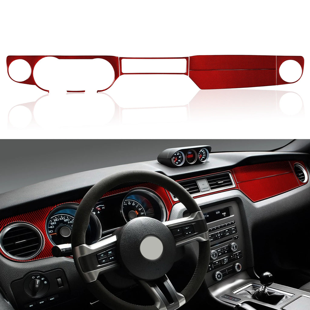 For Ford Mustang GT Shelby (2010-2014) Carbon Fiber Interior Sticker Car Center Console Dashboard Panel Cover Trim Accessories