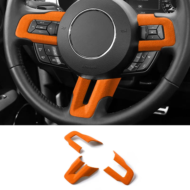 Made of Alcantara For Mustang Steering Wheel Panel Decorativ
