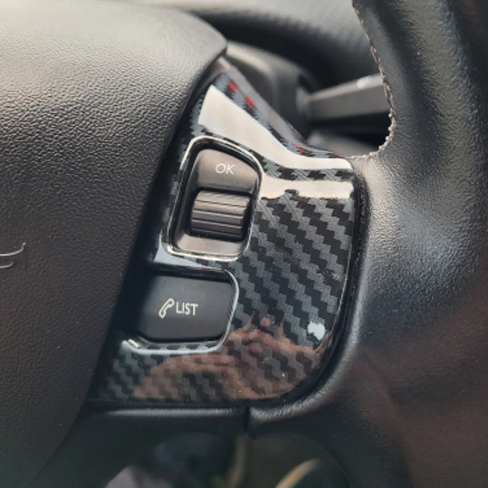 Carbon Fiber Car Steering Wheel Panel Gloss Trim Emblem Deca