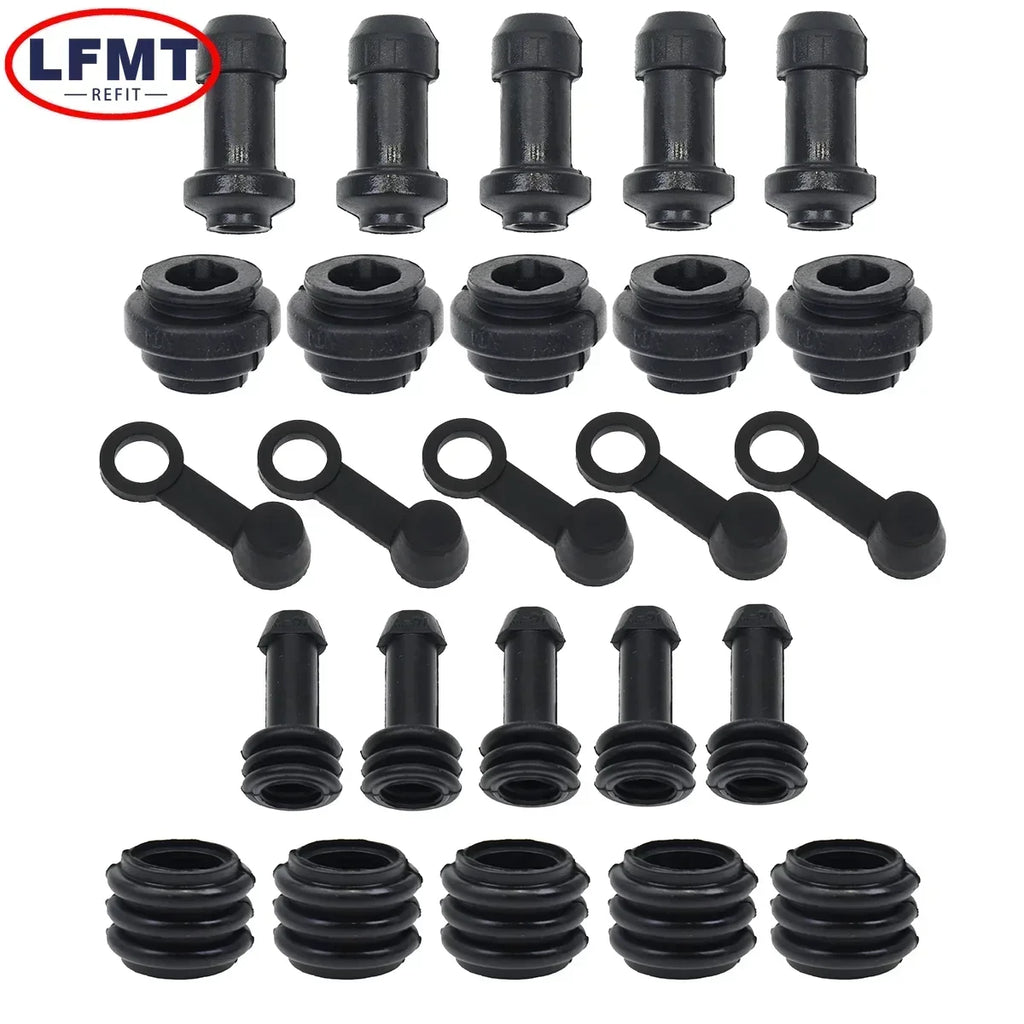 10 sets Motorcycle Scooter Brake Upper Lower Pump Caliper Shock Absorber Sleeve Dust Cover Rubber Disc Waterproof Cap Universal