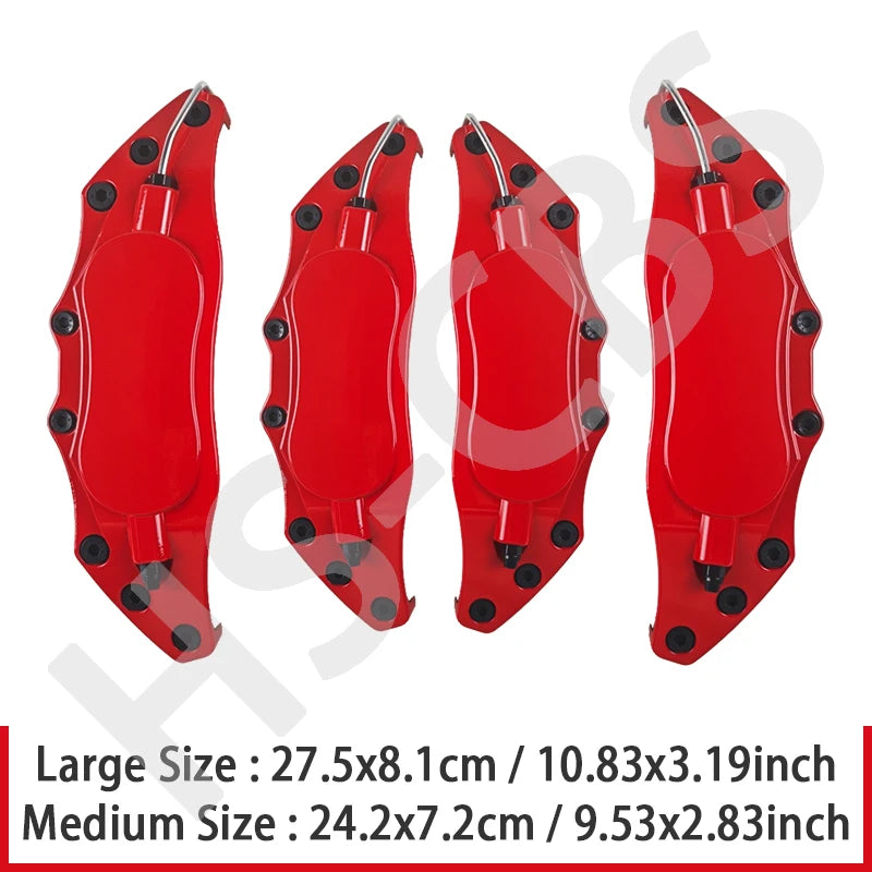 2/4Pcs L/M Metal Car Brake Caliper Cover Stickers Brake Disc Anti Dust Cover Protective Shell Wheel Auto Styling Accessories