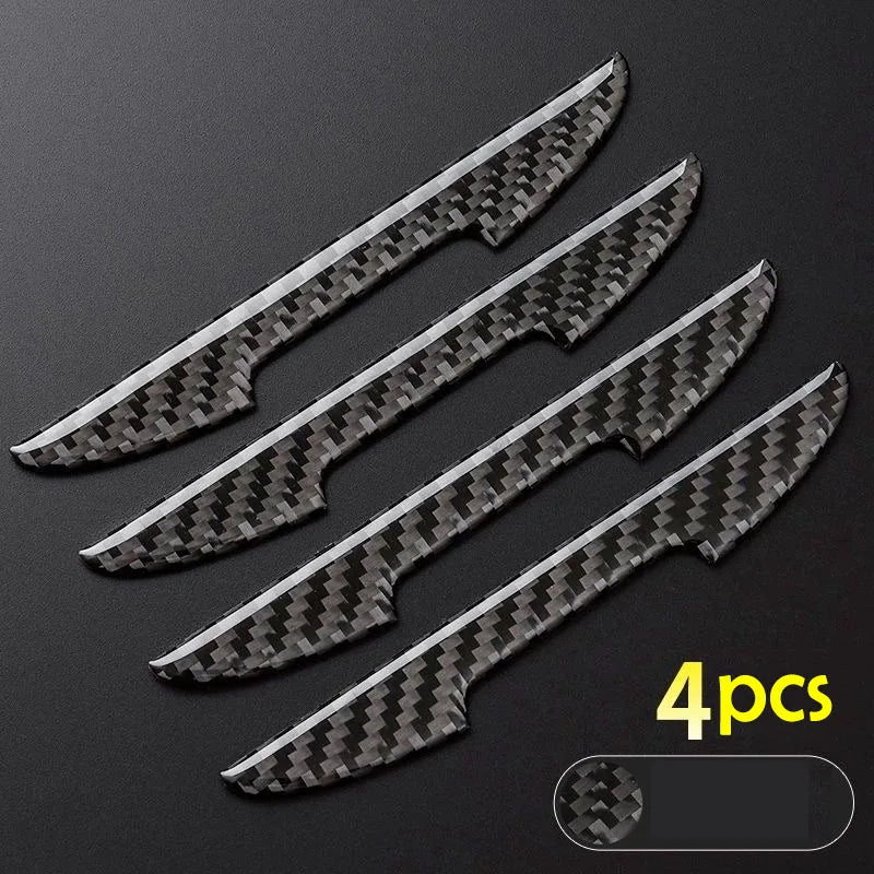 Car Door Carbon Fiber Anti-collision Protector Bar Stickers Rearew View Mirror Cover Protection StripSide Edge Protection Guards