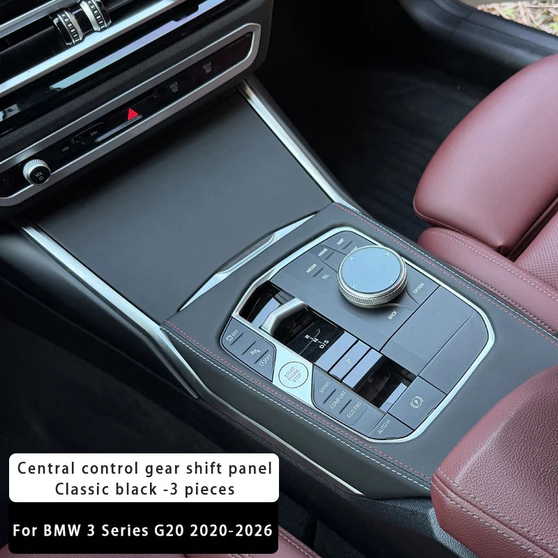 For BMW 3 Series G20 2020-2026 Central Control Gear Panel Trim Strip Car Gear Panel Cover Interior Kit Trim Stickers Accessoires