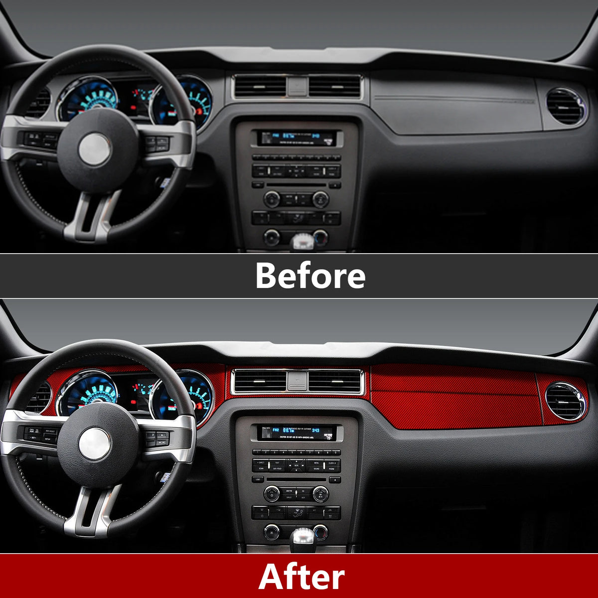For Ford Mustang GT Shelby (2010-2014) Carbon Fiber Interior