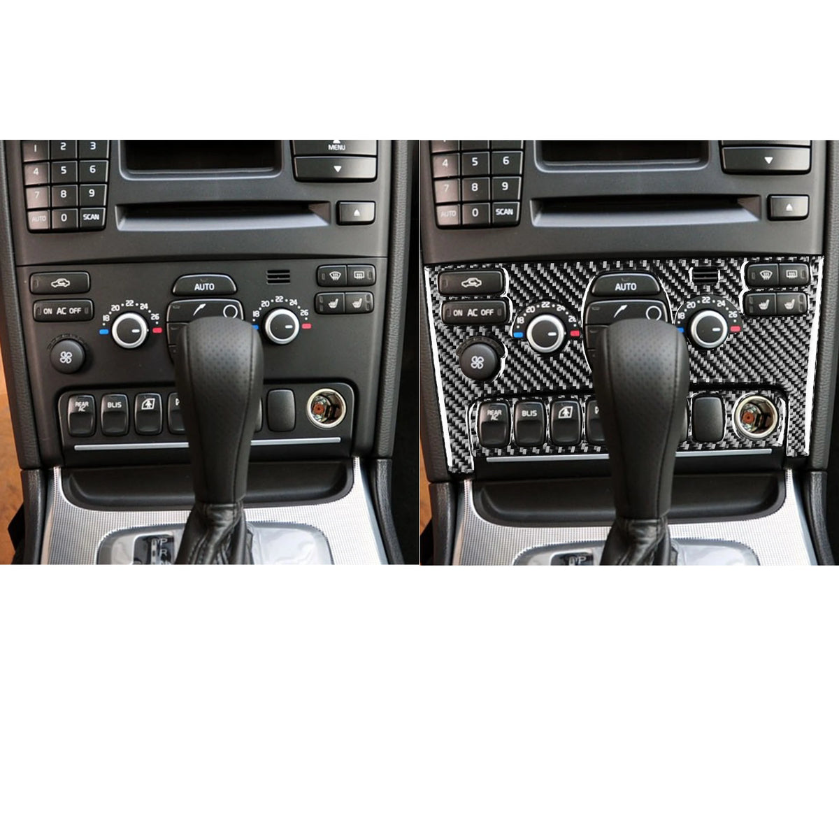 For Volvo XC90 2003 2014 Car Accessories Carbon Fiber Centra