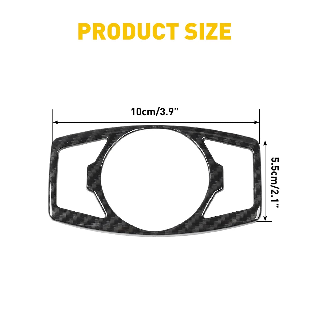 1Pcs Carbon Fiber Headlight Switch Trim Decor Cover for Ford