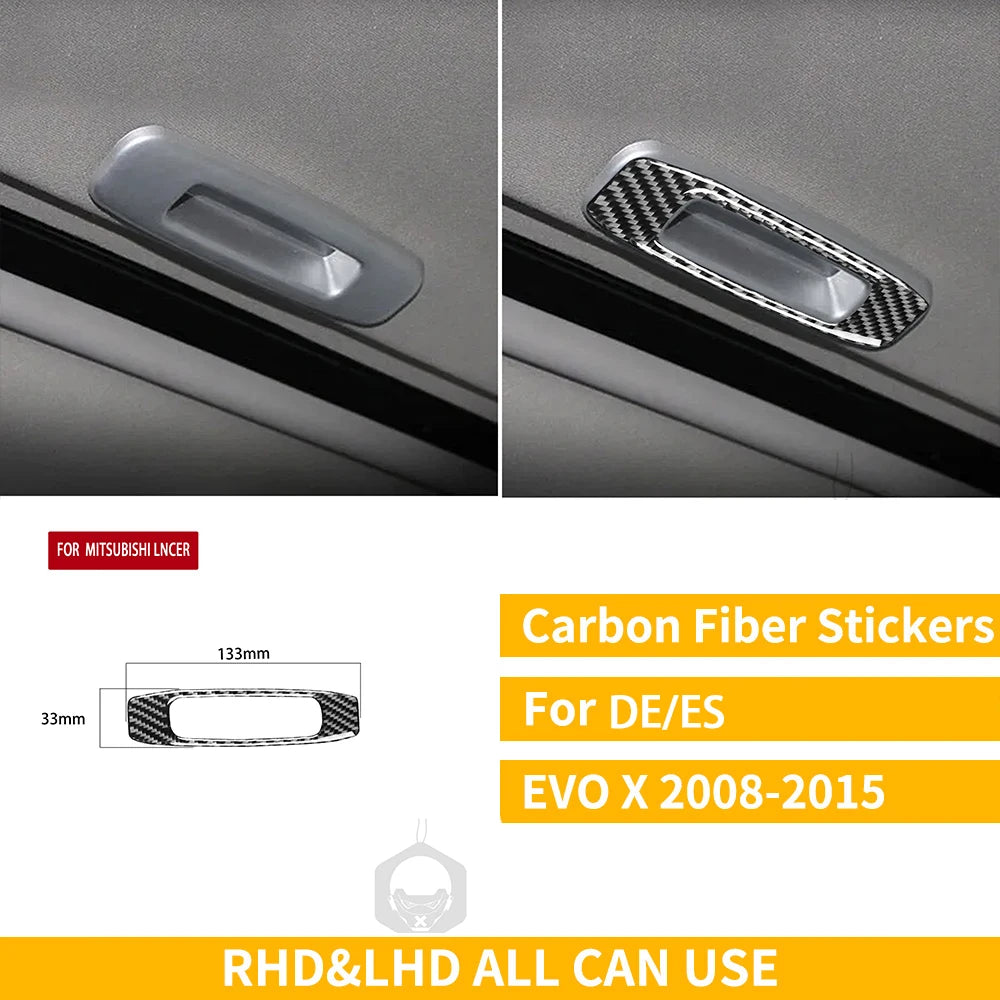 For Mitsubishi Lancer EVO X MR 2008-2015 Carbon Interior Trim Sticker Set Speedometer Window Lifting Storage Car Accessories