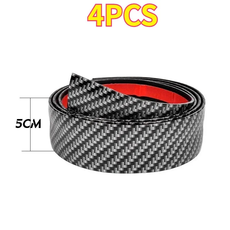 Universal Car Stickers Doorsill Bumper Threshold Step Carbon Fiber Protector Guard Strip Sticker Anti Scratch Strips Film