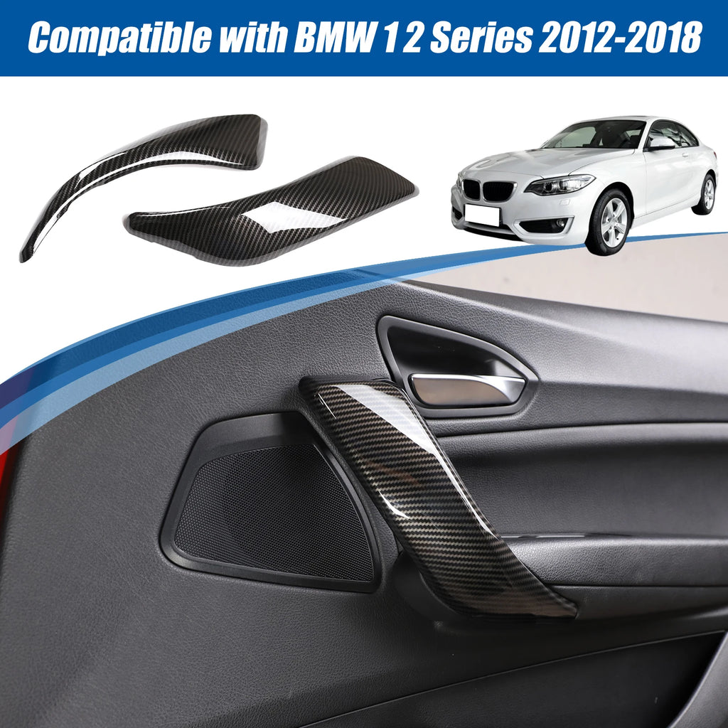 ABS Carbon Fiber Car Interior Door Pull Handle Cover Trim Fo