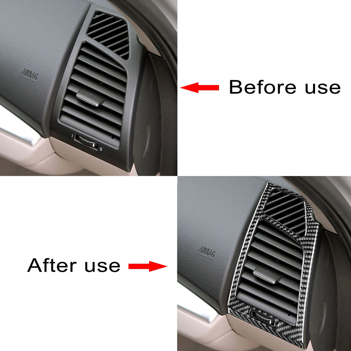 Carbon Fiber Stickers Sides Air Conditioning Outlet Panel Fr