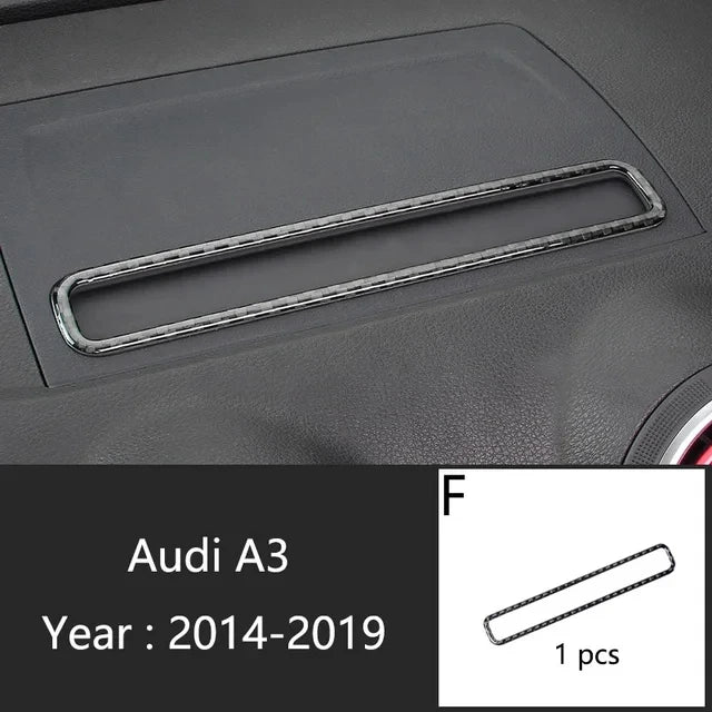 Carbon Fiber For Audi A3 8V S3 Car Interior Gearshift Air Conditioning CD Panel Door Armrest Cover Trim Stickers Accessories