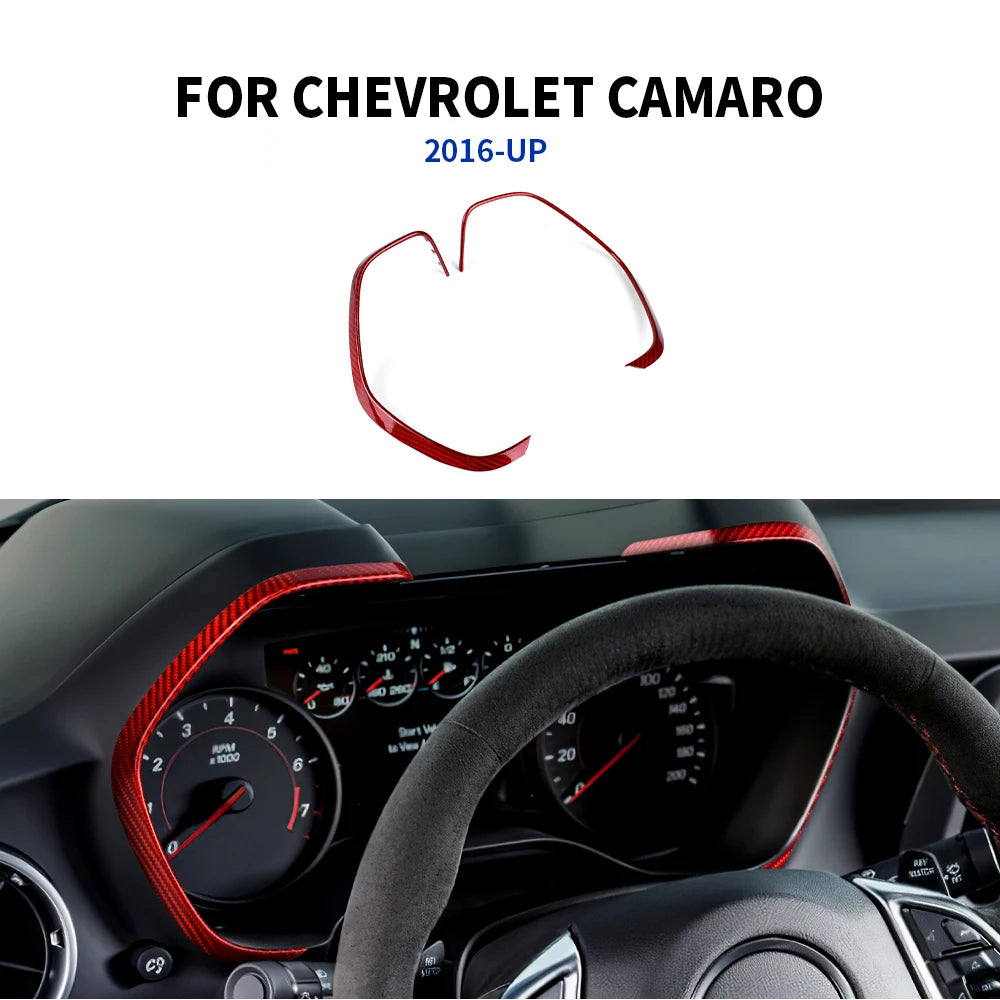 Real Carbon Fiber for Chevrolet Camaro 2016 2017 2018 2019 2020 2021 2022 2023 Car Interior Trim Red Black Accessories Sticker