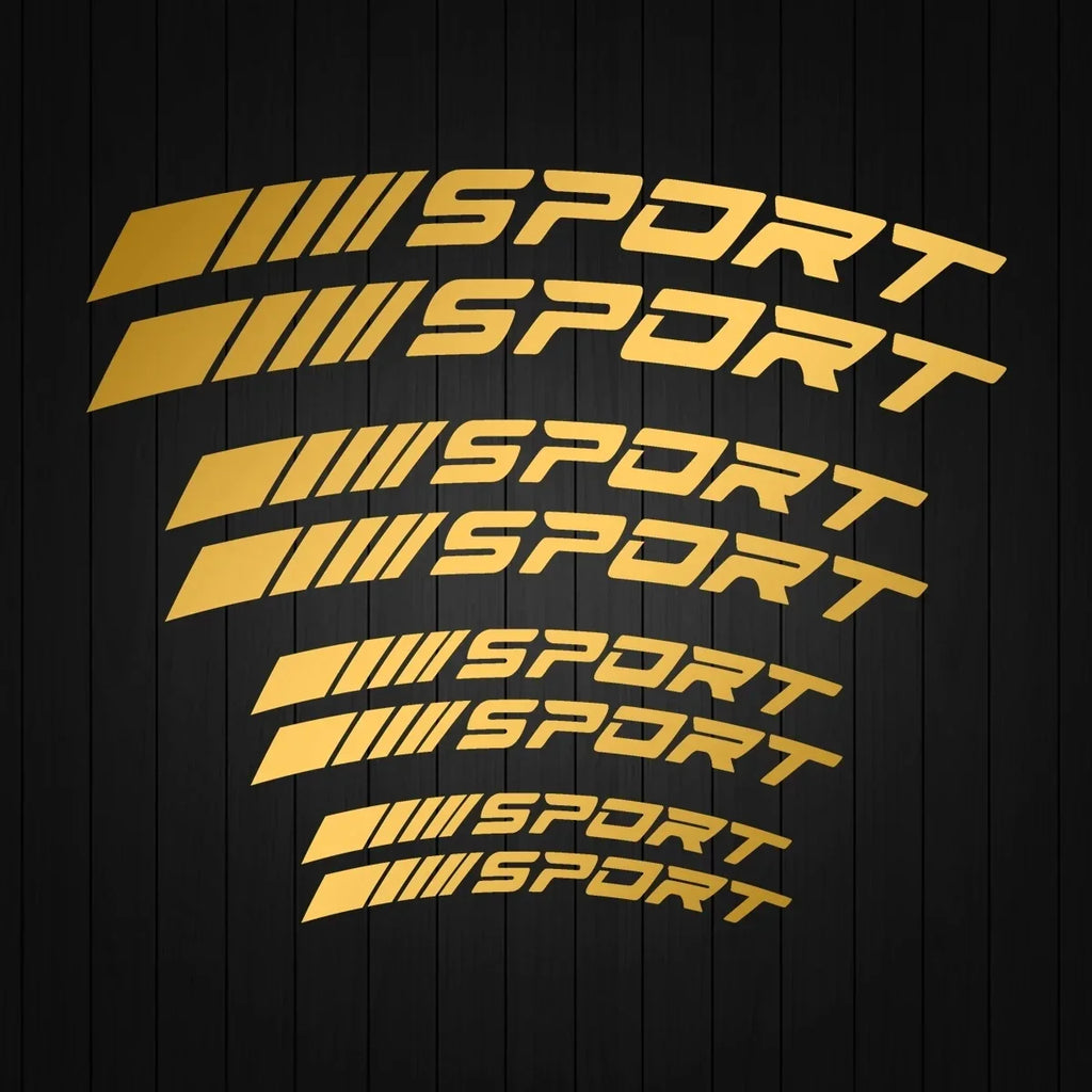 Sport Curve Brake Caliper Stickers Waterproof Reflective High Temperature Resistant Vinyl Decals Universal Car Wheel Hub Exterio