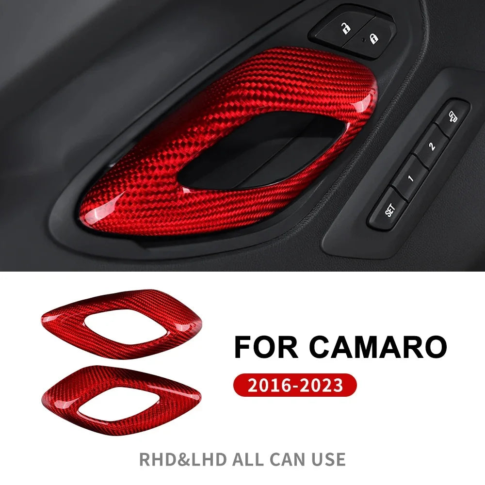 Real Carbon Fiber for Chevrolet Camaro 2016 2017 2018 2019 2020 2021 2022 2023 Car Interior Trim Red Black Accessories Sticker