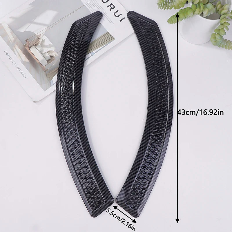 2pcs Widened Carbon Fiber Rubber Car Wheel Eyebrow Universal Protector Trim Anti-scratch Strip Fenders Extension Arch Car Supply