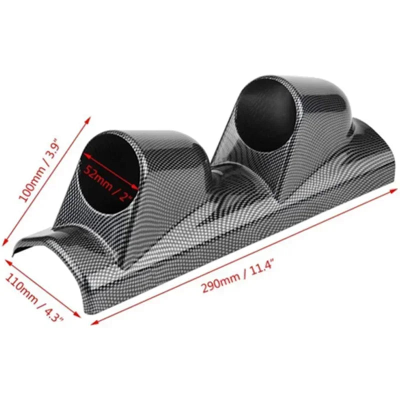 Universal Gauge Cup Car Meters Mount Holder 2 inch 52mm Gauge Pod 2/3 Hole Left Hand Drive A-Pillar Meter Pod Black/Carbon Fiber