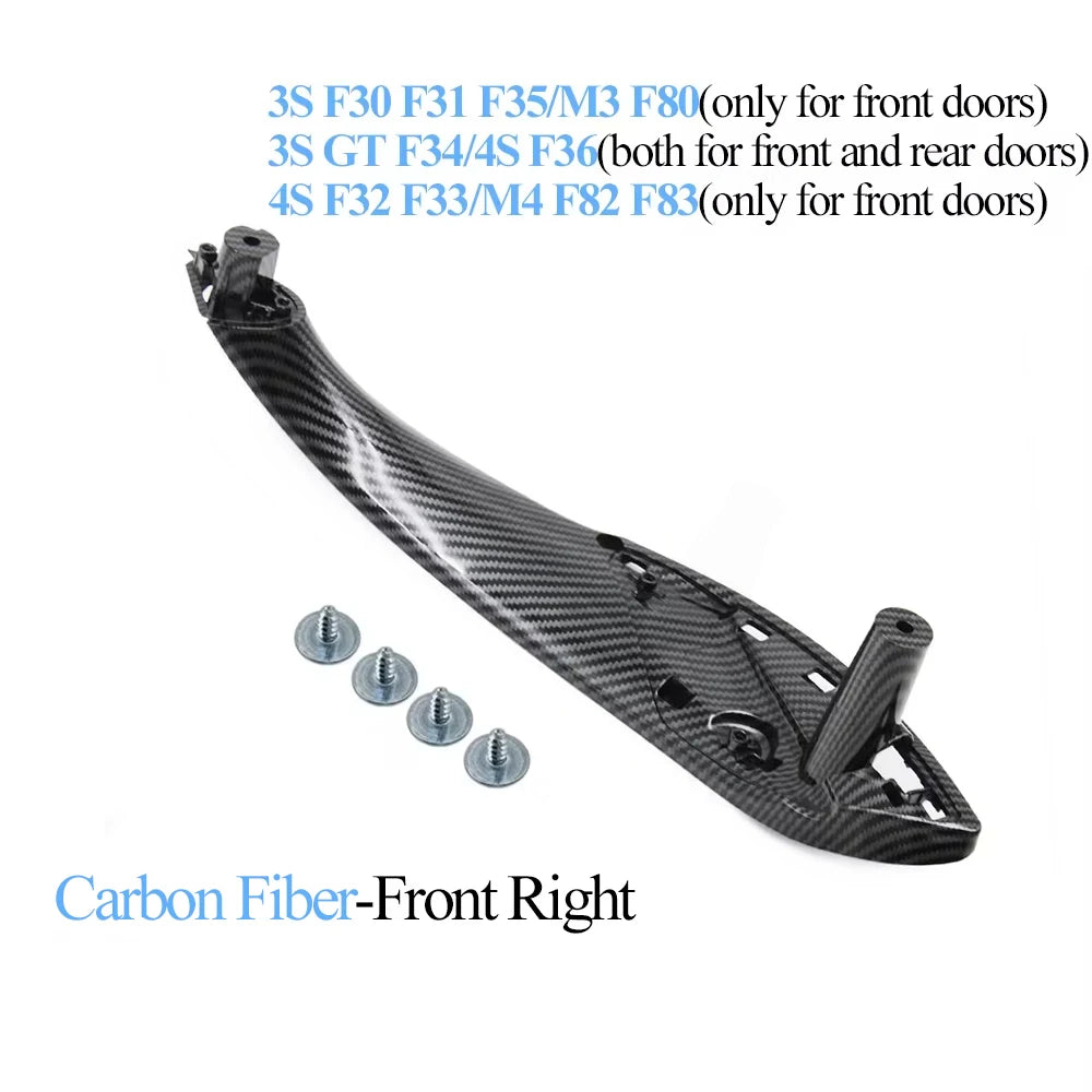 Carbon Fiber Interior Car Asseccories Door Pull Handle with Handle Outer Cover Trim For BMW 3 4 Series F30 F80 F31 F32 F33 F34