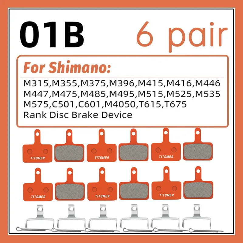 Resin Disc Brake Pads for Shimano B01s B05s MT200 M315 Mt410 M445 M446 M395 Mt400 M375 B03s Road Mountain Mtb Bike Brake Pads