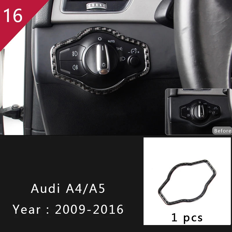 For Audi A4 S4 RS4 B8 8K A5 S5 RS5 8T 8F Car Carbon Fiber Window Door Panel Strips Cover Protective Trim Sticker Accessories