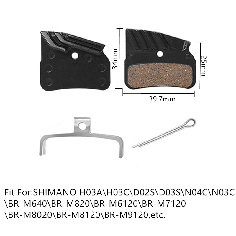 Bicycle Ceramic Disc Brake Pads Cooling Fins Ice Tech For Sh