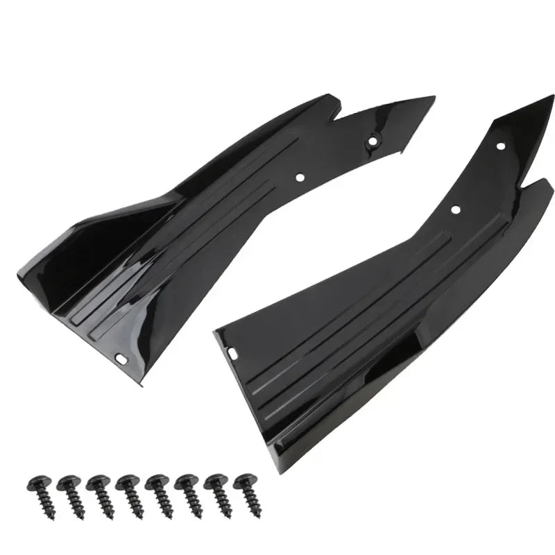 Pair Universal Car Rear Bumper Spoiler Lip Carbon Fiber Wing Trim Protection Anti-crash Diffuser Side Skirt Wrap Angle Splitter