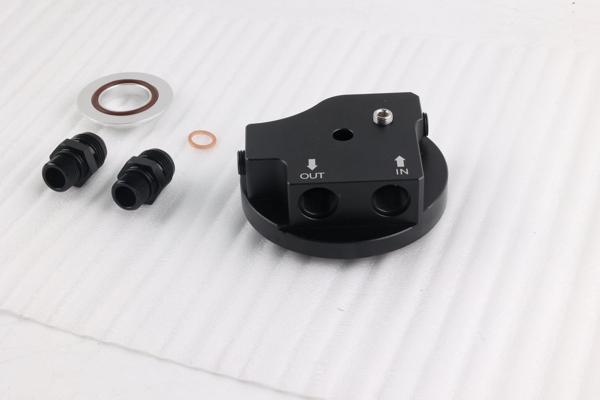 Engine Oil Filter Cap With Oil Cooler Fittings for BMW M50 S50 S52 S54 E36 E46 Aluminum adapter oil cooling cover 11421711075