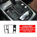 Car Interior Accessories Moulding Carbon Fiber Stickers Central Control Gear Shift Panel Trim Cover Decals For Audi A6 A7