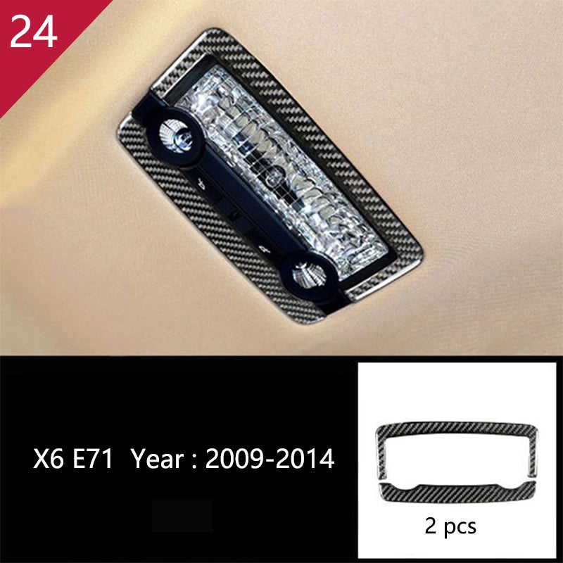For BMW X5 X6 E70 E71 Accessories Car Interior Air Conditioning CD Console Panel Cover Decoration Trim Carbon Fiber Car Styling