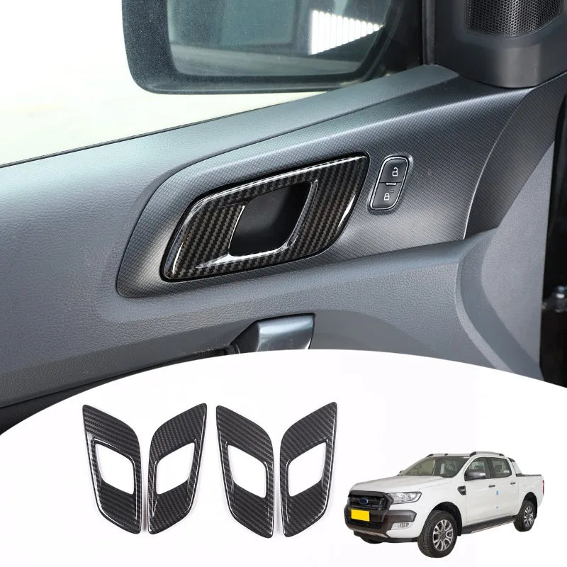 4pcs ABS Carbon Fiber Color Inner Door Open Handle Cover Tri