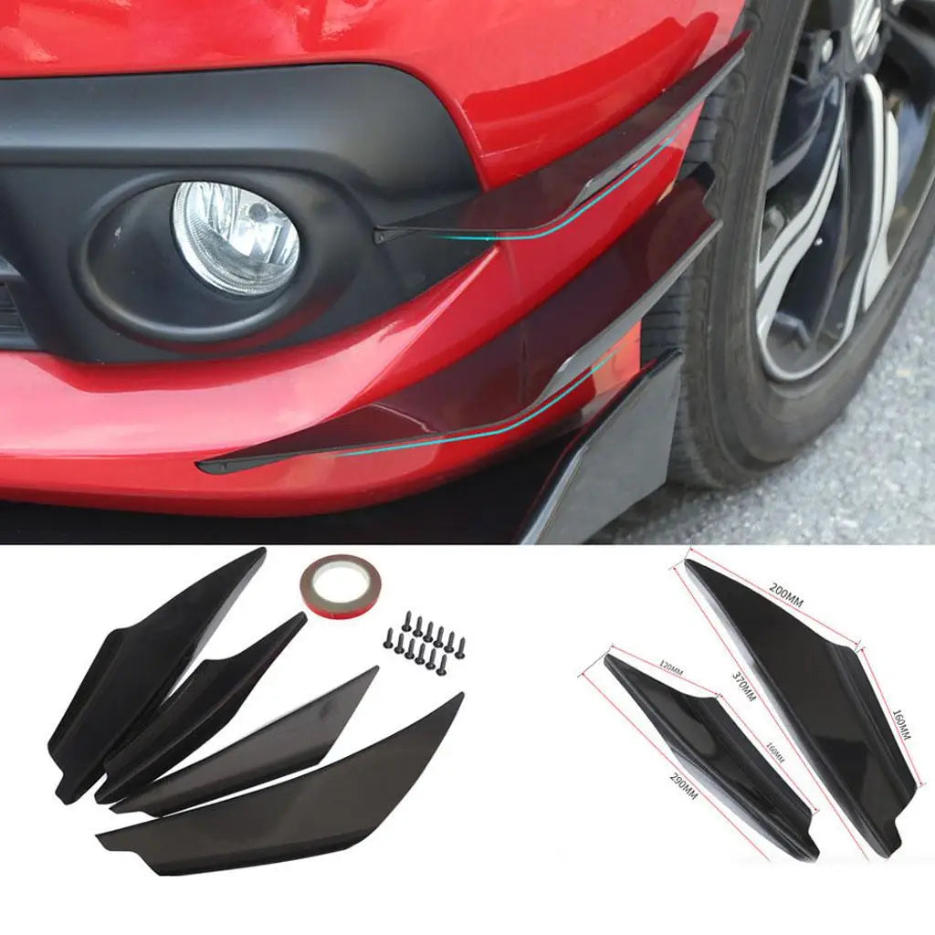 4Pcs Universal Car Front Bumpers Spoilers Set scratch strip 