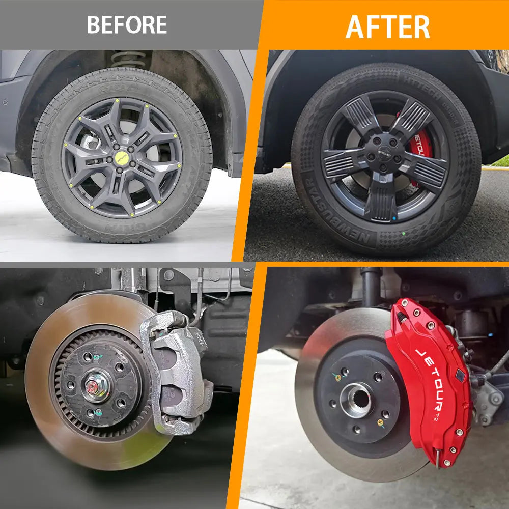 4Pcs Front Rear Wheel Brake Caliper Cover Kit Modification F